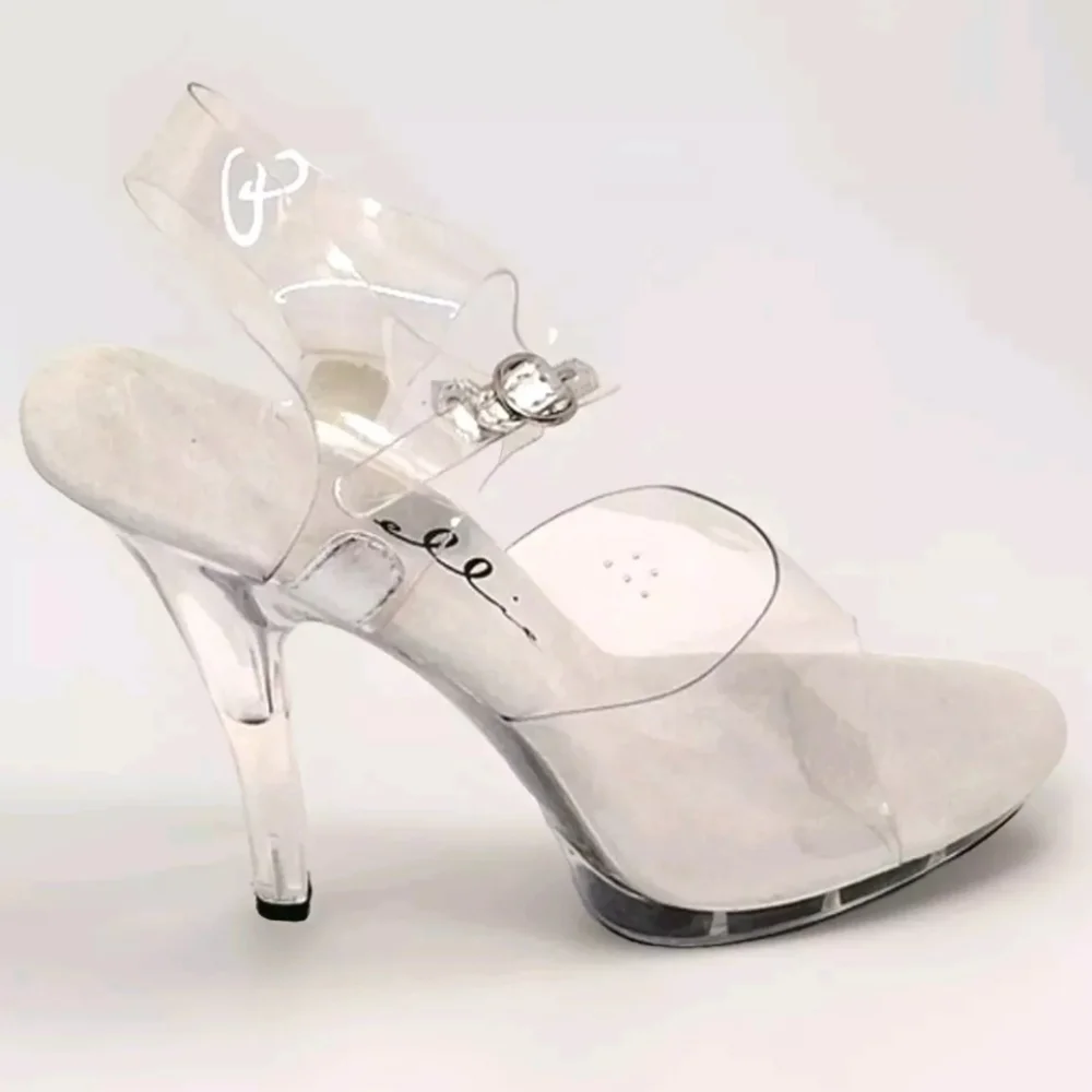 Ellie Shoes Clear Platform Sandals US 9 Open Toe 5.5